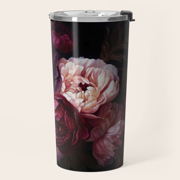 Nostalgic Lush Baroque Night Flowers Travel Mug Gallery Image 2
