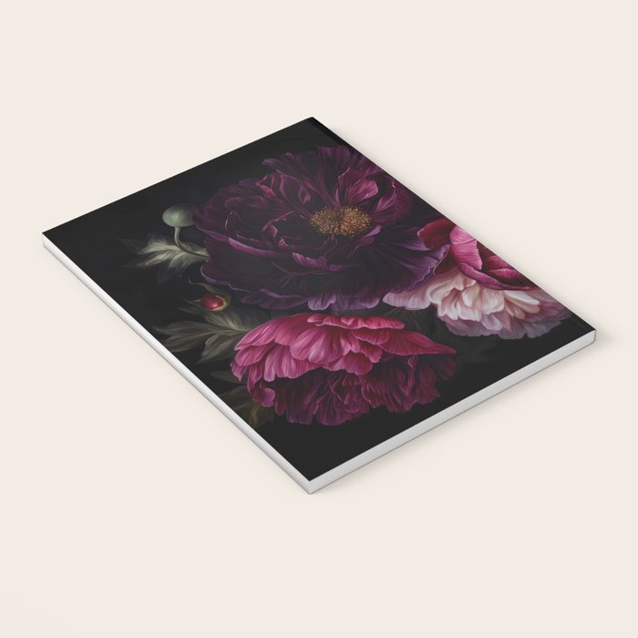 Nostalgic Lush Baroque Night Flowers Notebook Gallery Image 3