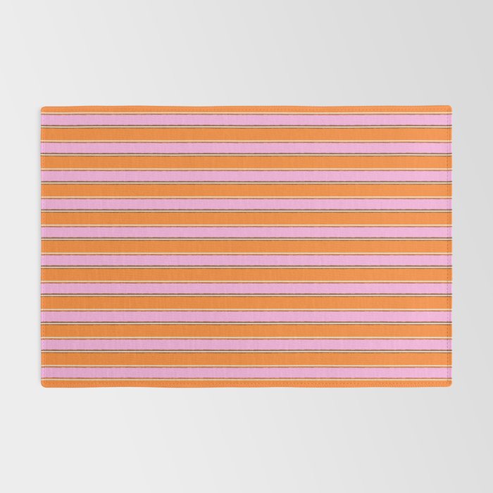 Colorful Eclectic Watercolor Paper Stripes Vertical Pattern Pink Orange Brown Cream Rug Gallery Image 2