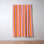 Colorful Eclectic Watercolor Paper Stripes Vertical Pattern Pink Orange Brown Cream Window Curtain Gallery Image 3