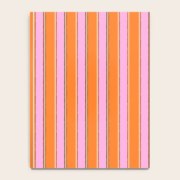 Colorful Eclectic Watercolor Paper Stripes Vertical Pattern Pink Orange Brown Cream Notebook Gallery Image 4