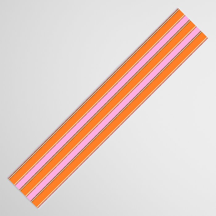 Colorful Eclectic Watercolor Paper Stripes Vertical Pattern Pink Orange Brown Cream Table Runner Gallery Image 3