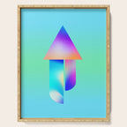 Space Ship Vibrant Blue-Green Colors Minimalist Modern Abstract Illustration  Serving Tray Gallery Image 1