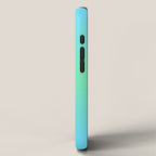 Space Ship Vibrant Blue-Green Colors Minimalist Modern Abstract Illustration  iPhone Case Gallery Image 2