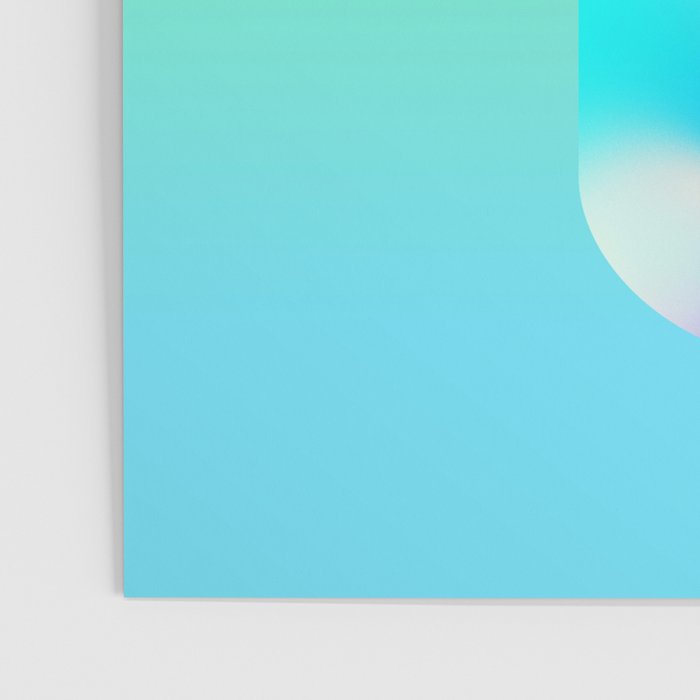 Space Ship Vibrant Blue-Green Colors Minimalist Modern Abstract Illustration  Poster Gallery Image 3