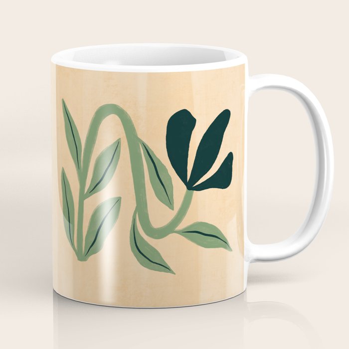 Painterly Abstract Black Flower Coffee Mug Gallery Image 1