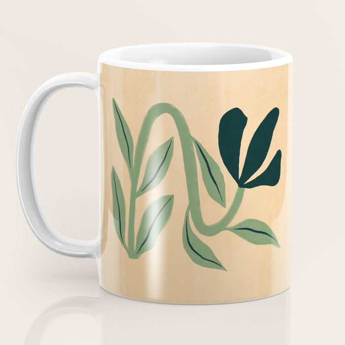 Painterly Abstract Black Flower Coffee Mug Gallery Image 3
