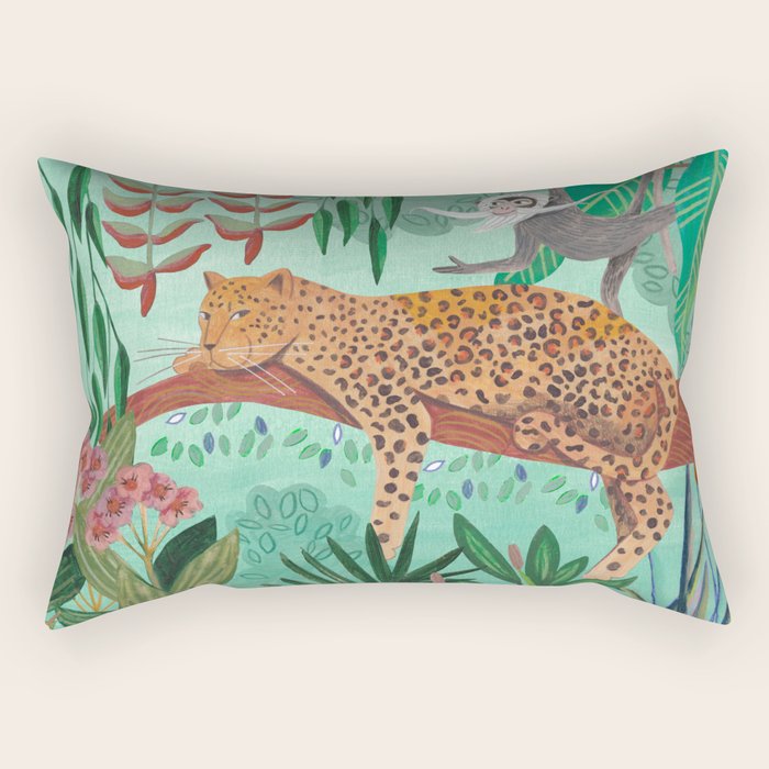 Leopard in the jungle Rectangular Pillow Gallery Image 2