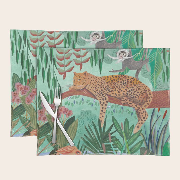 Leopard in the jungle Placemat Gallery Image 1