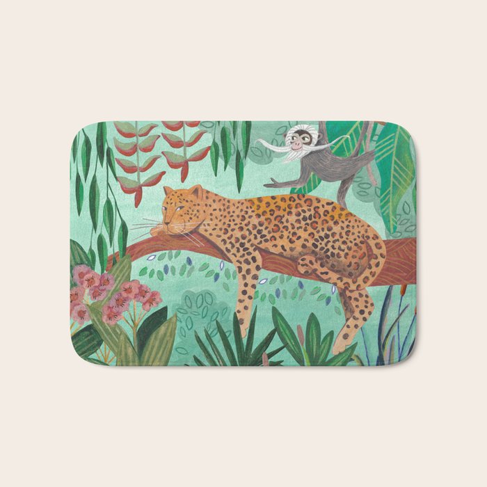 Leopard in the jungle Bath Mat Gallery Image 1