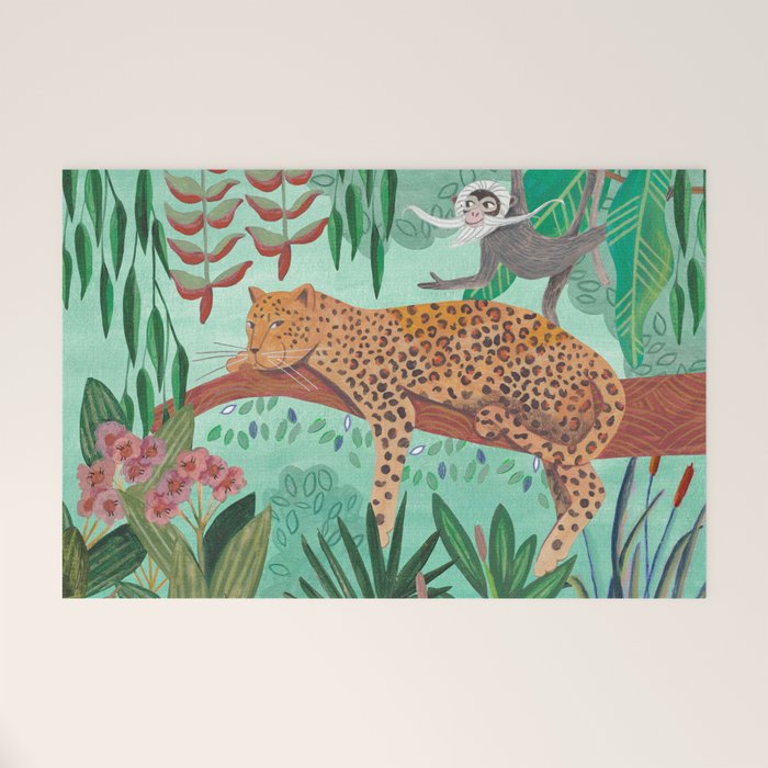 Leopard in the jungle Welcome Mat Gallery Image 1