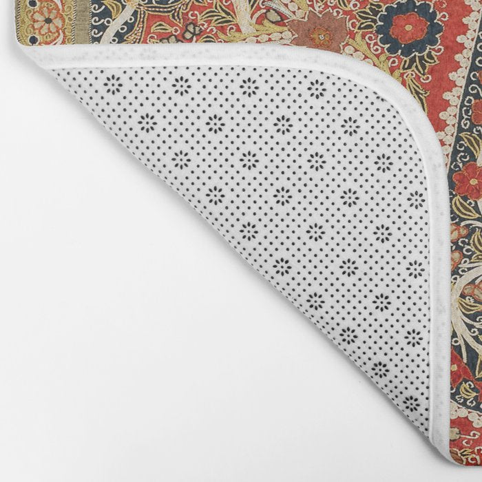 Rasht  Antique North Persian Embroidery Print Bath Mat Gallery Image 2