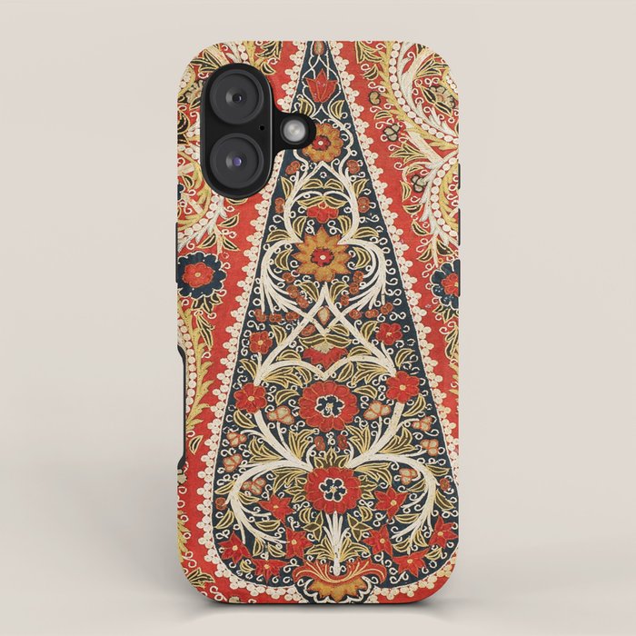 Rasht  Antique North Persian Embroidery Print iPhone Case Gallery Image 1
