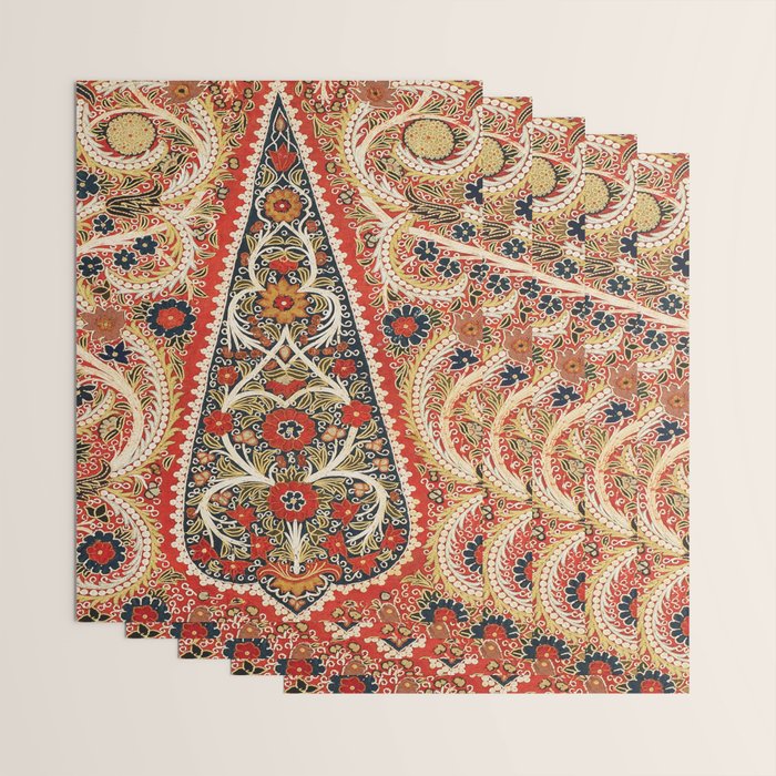 Rasht  Antique North Persian Embroidery Print Wrapping Paper Gallery Image 3