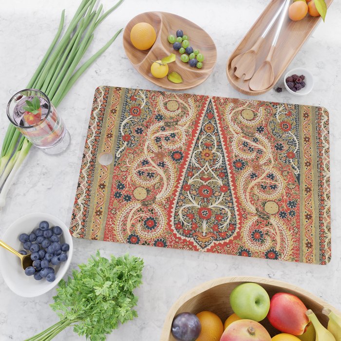 Rasht  Antique North Persian Embroidery Print Cutting Board Gallery Image 2