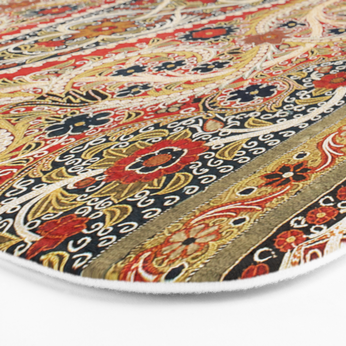 Rasht  Antique North Persian Embroidery Print Bath Mat Gallery Image 3