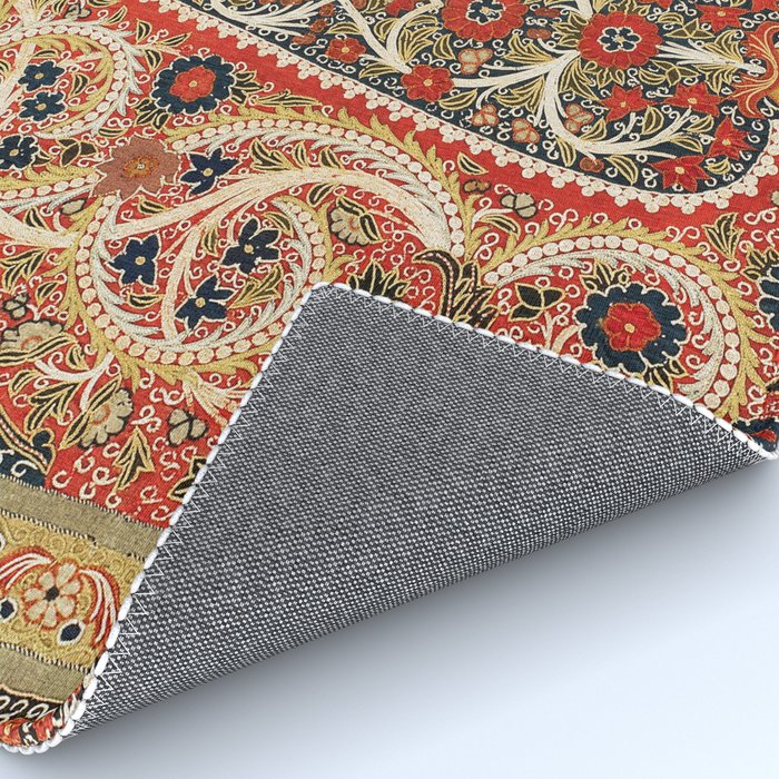 Rasht  Antique North Persian Embroidery Print Rug Gallery Image 4
