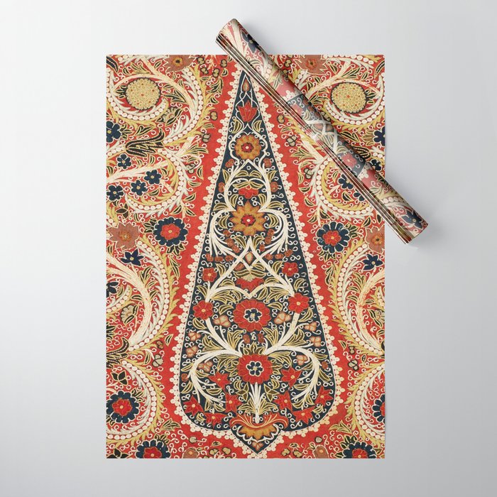Rasht  Antique North Persian Embroidery Print Wrapping Paper Gallery Image 1