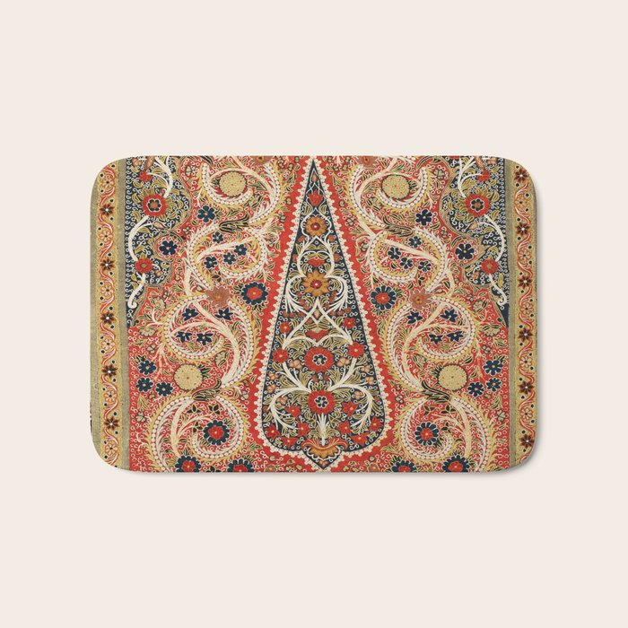 Rasht  Antique North Persian Embroidery Print Bath Mat Gallery Image 1