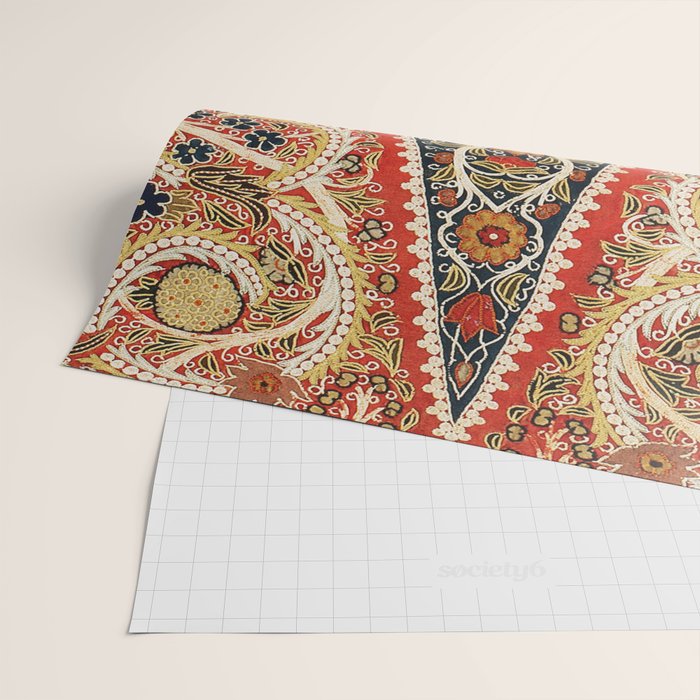 Rasht  Antique North Persian Embroidery Print Wrapping Paper Gallery Image 2