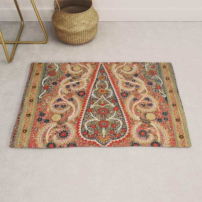 Rasht  Antique North Persian Embroidery Print Rug Gallery Image 1