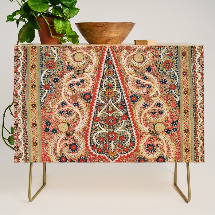 Rasht  Antique North Persian Embroidery Print Credenza Gallery Image 1