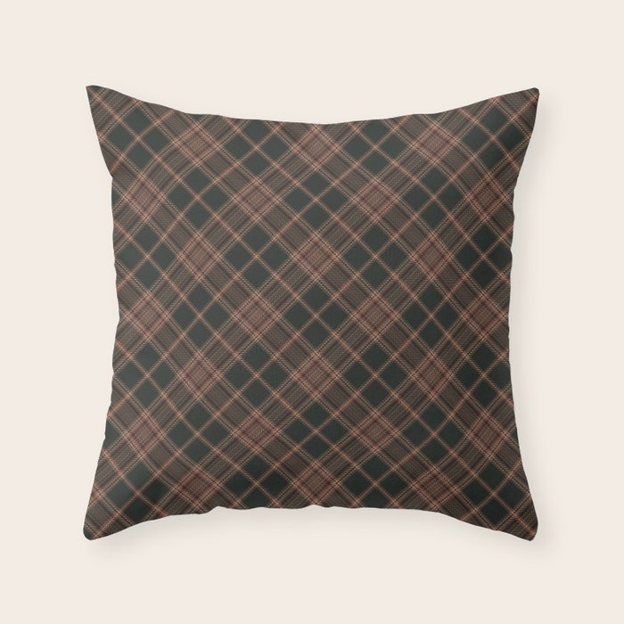 brune tartan Throw Pillow Gallery Image 6