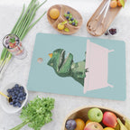 Playful T-Rex in Bathtub in Green Cutting Board Gallery Image 2
