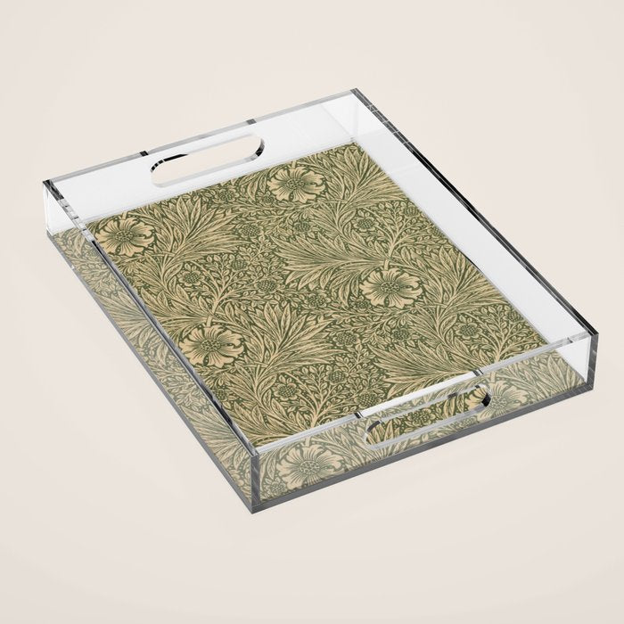 Marigold by William Morris 1875 Antique Vintage Victorian Jugendstil Art Nouveau Retro Pattern Acrylic Tray Gallery Image 1