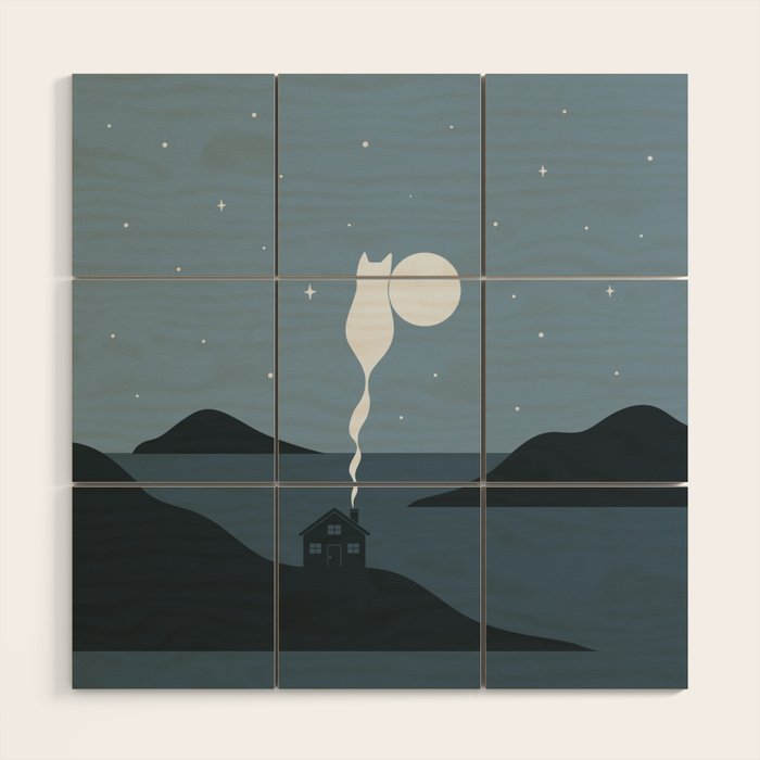 Cat Landscape 45 Wood Wall Art Gallery Image 1