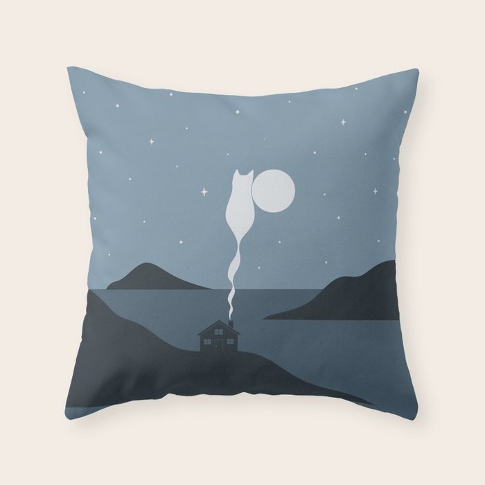 Cat Landscape 45 Throw Pillow Gallery Image 6