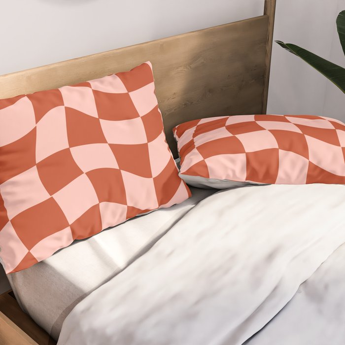 Play Checkers Blush Pillow Sham Gallery Image 2