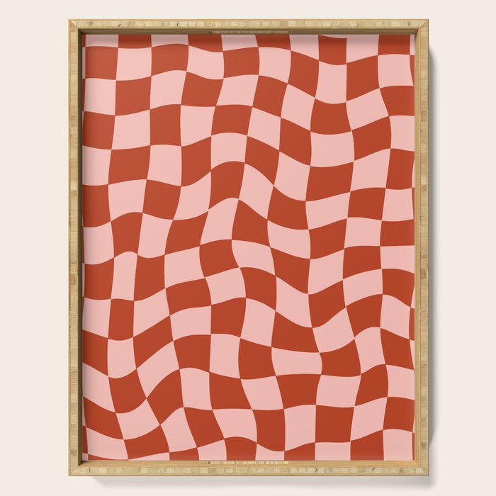 Play Checkers Blush Serving Tray Gallery Image 1