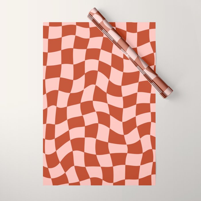 Play Checkers Blush Wrapping Paper Gallery Image 1