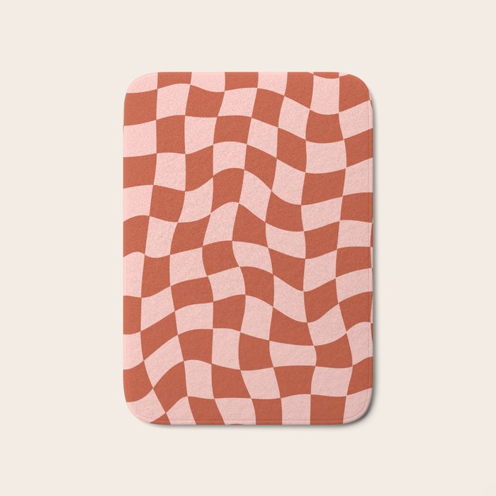 Play Checkers Blush Bath Mat Gallery Image 1