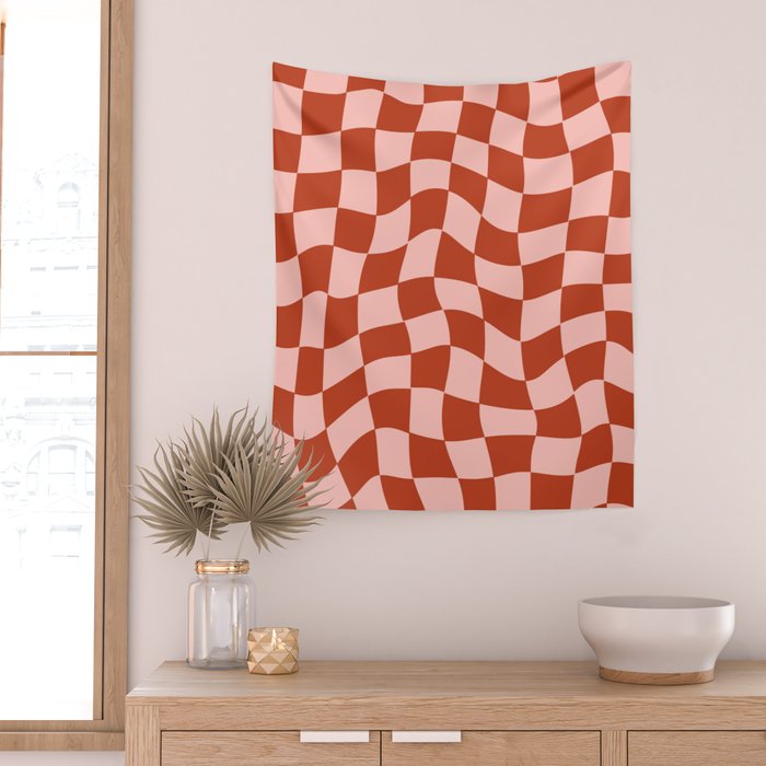 Play Checkers Blush Wall Tapestry Gallery Image 2