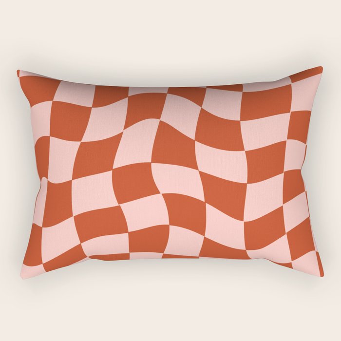 Play Checkers Blush Rectangular Pillow Gallery Image 2