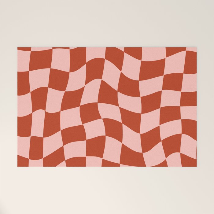 Play Checkers Blush Welcome Mat Gallery Image 1