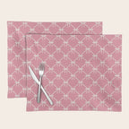Bows & Ribbons Pattern LI 90s Bubblegum Pink Placemat Gallery Image 1