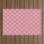 Bows & Ribbons Pattern LI 90s Bubblegum Pink Outdoor Rug Gallery Image 1