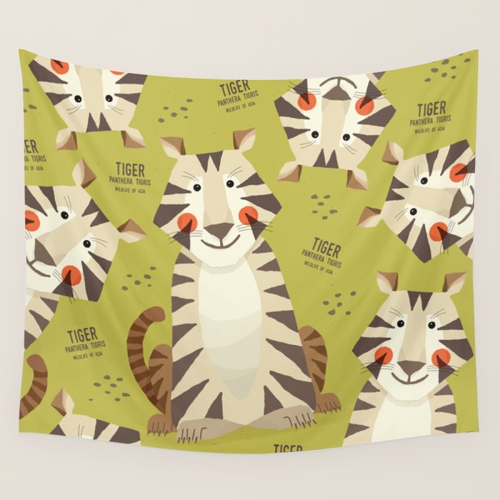Tiger, Wildlife of Asia Wall Tapestry Gallery Image 1