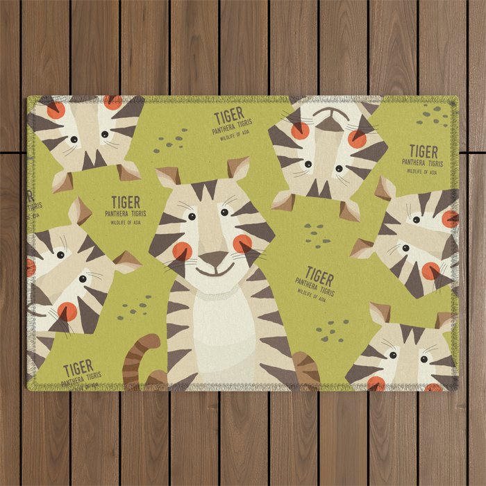 Tiger, Wildlife of Asia Outdoor Rug Gallery Image 1