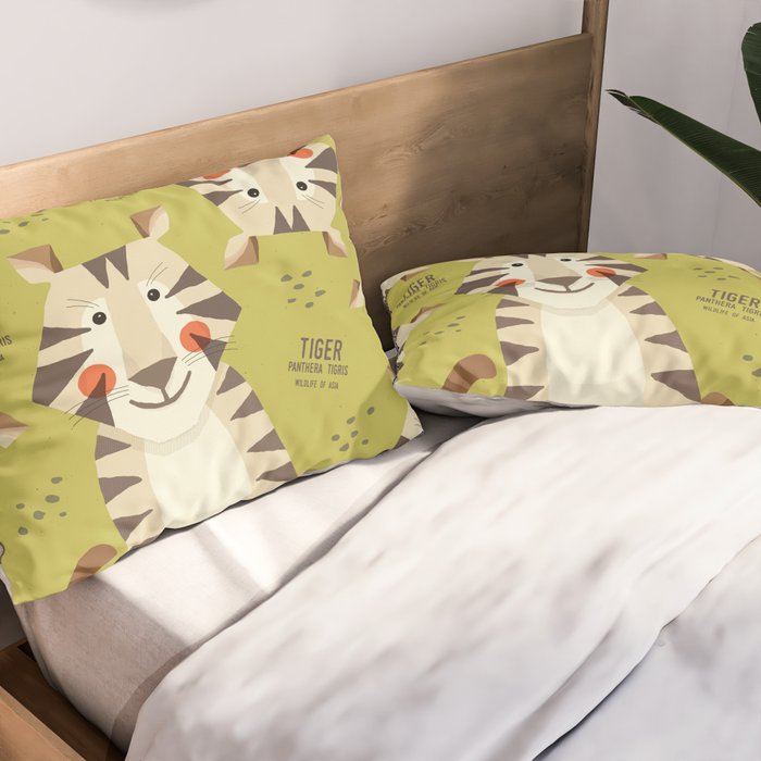 Tiger, Wildlife of Asia Pillow Sham Gallery Image 2