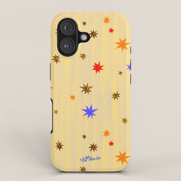 Celestial Star Twinkle in Golden Amber Watercolor iPhone Case Gallery Image 1