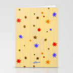 Celestial Star Twinkle in Golden Amber Watercolor Stationery Card Gallery Image 2