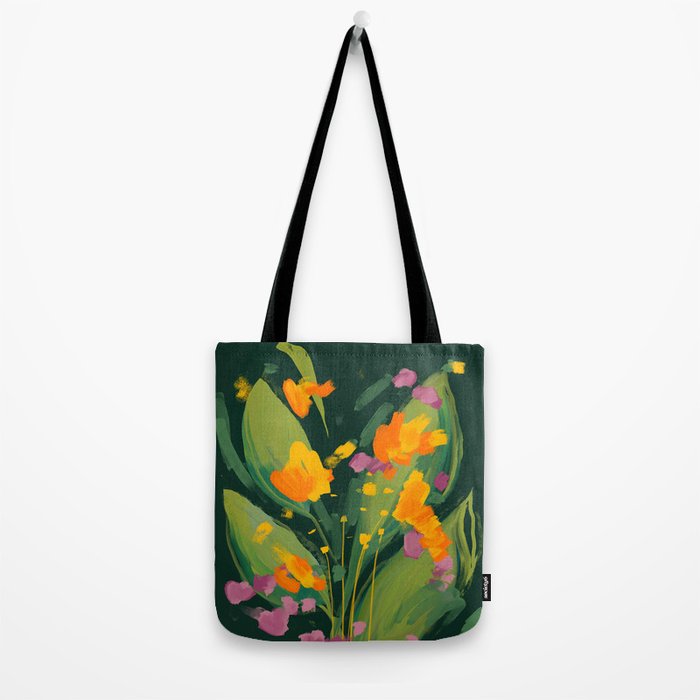 Abstract Floral Evening Tote Bag Gallery Image 2