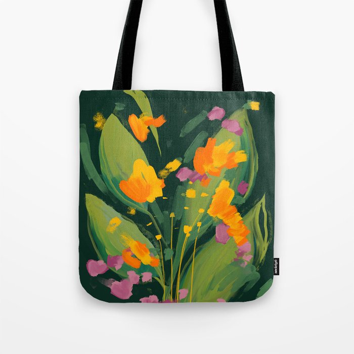 Abstract Floral Evening Tote Bag Gallery Image 1