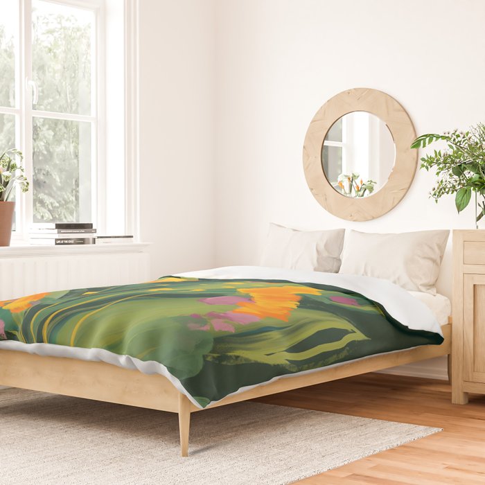 Abstract Floral Evening Duvet Cover Gallery Image 2