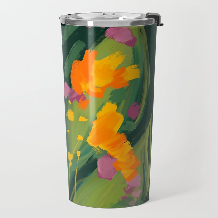 Abstract Floral Evening Travel Mug Gallery Image 2