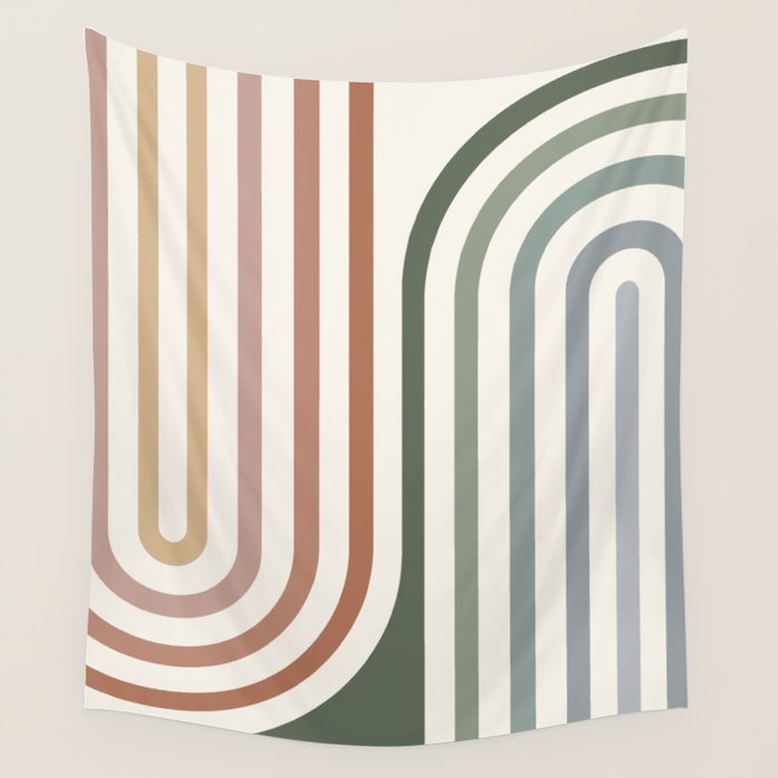 Bold Curvature Stripes VII Wall Tapestry Gallery Image 4